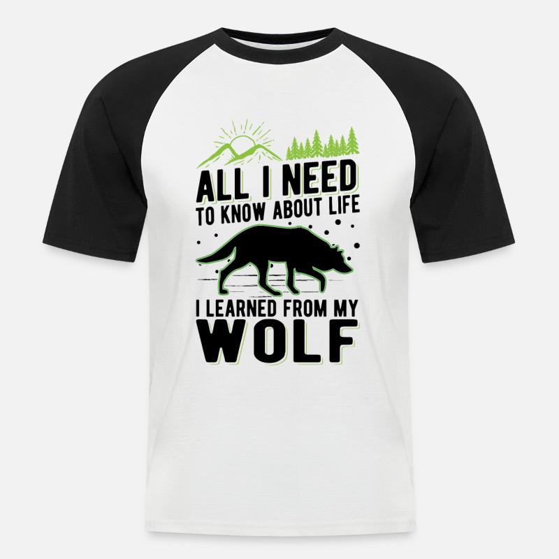 Wolf Liebhaber Geschenk Wolfsrudel - Männer Baseball-T-Shirt - Weiß/Schwarz