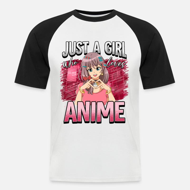 Anime Otaku Weeb - Men's Baseball T-Shirt - white/black