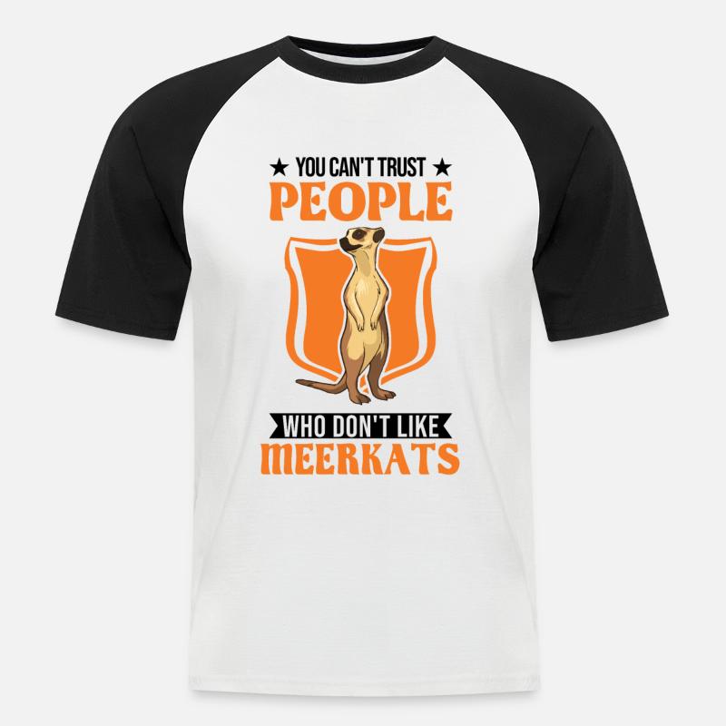 Erdmännchen Geschenk Meerkat - Männer Baseball-T-Shirt - Weiß/Schwarz