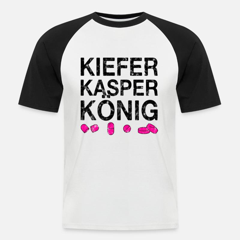Techno party feiern Spruch - Männer Baseball-T-Shirt - Weiß/Schwarz