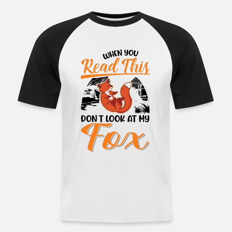 Fuchs Geschenk Rotfuchs - Männer Baseball-T-Shirt - Weiß/Schwarz