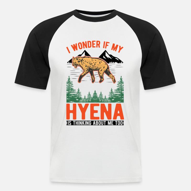 Hyäne Geschenk Erdwolf Hyena - Männer Baseball-T-Shirt - Weiß/Schwarz