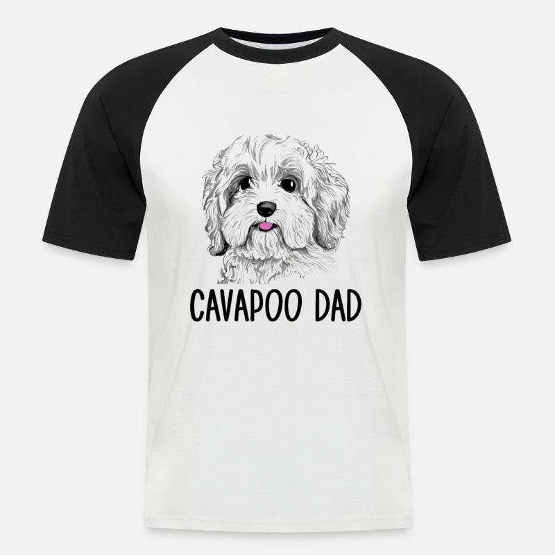 Cavapoo Dad, Cavapoo - Men's Baseball T-Shirt - white/black