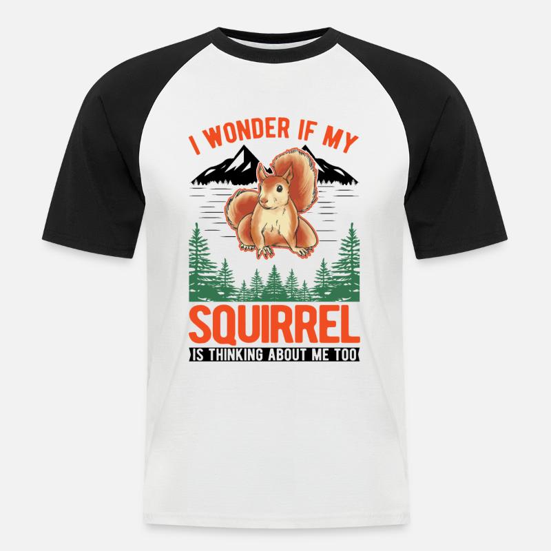 Eichhörnchen Geschenk Grauhörnchen Squirrel - Männer Baseball-T-Shirt - Weiß/Schwarz