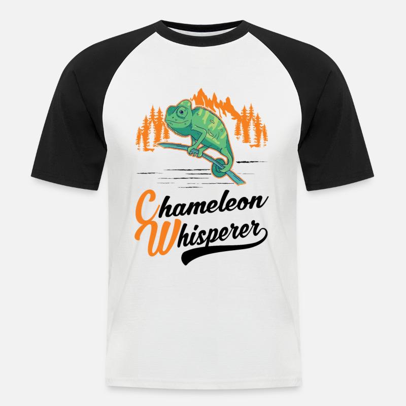 Chamäleon Flüsterer Chameleon Whisperer - Männer Baseball-T-Shirt - Weiß/Schwarz