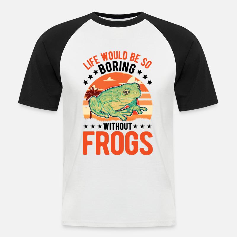 Frosch Geschenk Laubfrosch - Männer Baseball-T-Shirt - Weiß/Schwarz