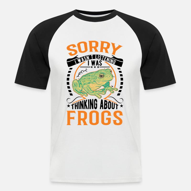 Frosch Geschenk Laubfrosch - Männer Baseball-T-Shirt - Weiß/Schwarz