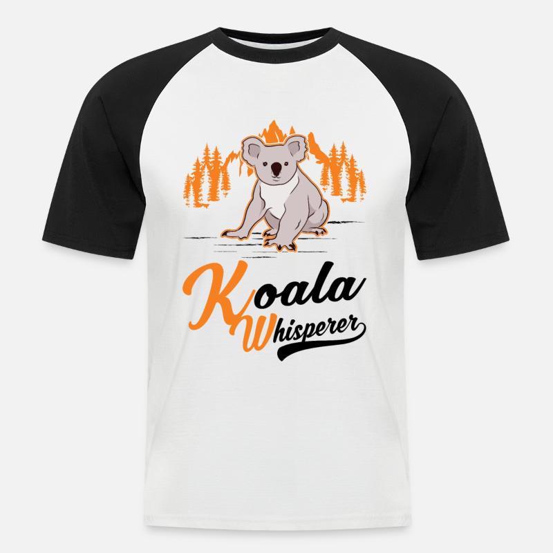 Koala Flüsterer Koalabär - Männer Baseball-T-Shirt - Weiß/Schwarz