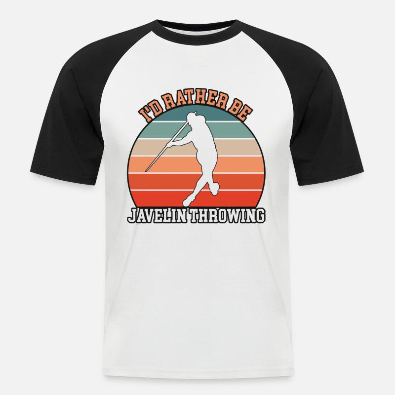 Rather Be Javelin Throwing - Männer Baseball-T-Shirt - Weiß/Schwarz