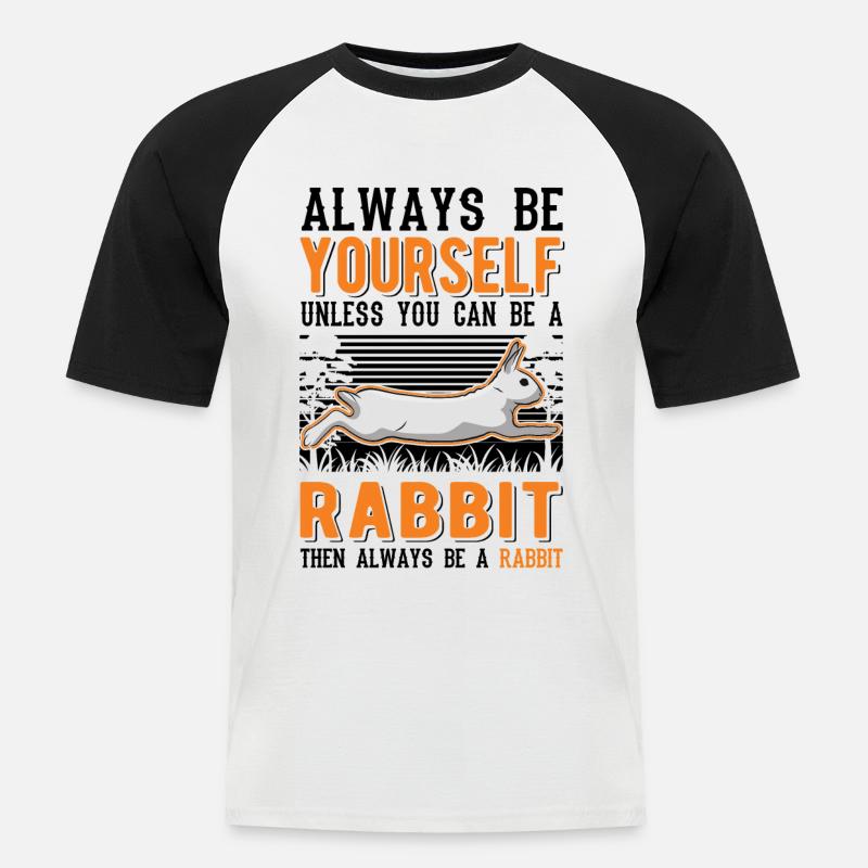 Rabbit Bunny Rabbit Rabbit - Men's Baseball T-Shirt - white/black
