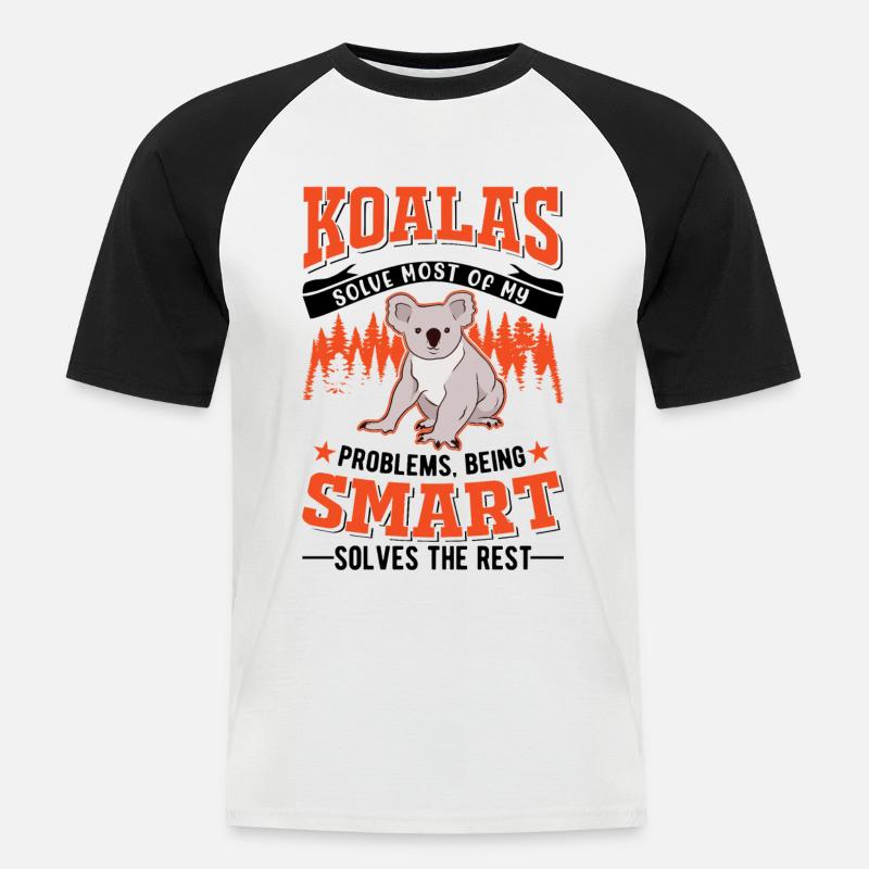 Koala Geschenk Koalabär - Männer Baseball-T-Shirt - Weiß/Schwarz