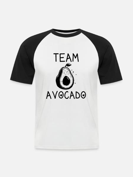 Team Avocado - Men's Baseball T-Shirt - white/black