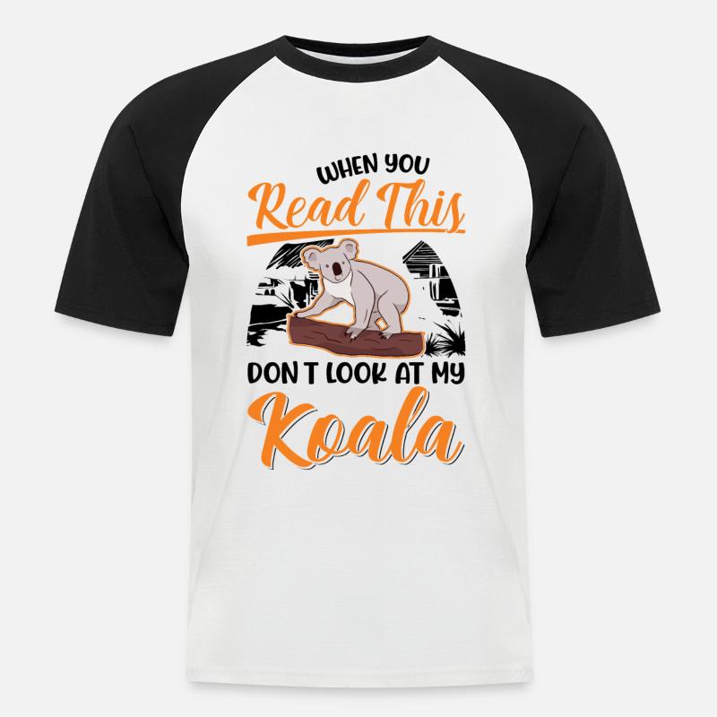 Koala Geschenk Koalabär - Männer Baseball-T-Shirt - Weiß/Schwarz
