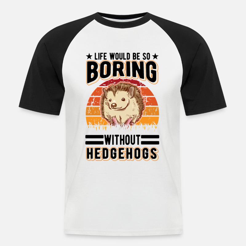 Igel Geschenk Stacheligel - Männer Baseball-T-Shirt - Weiß/Schwarz