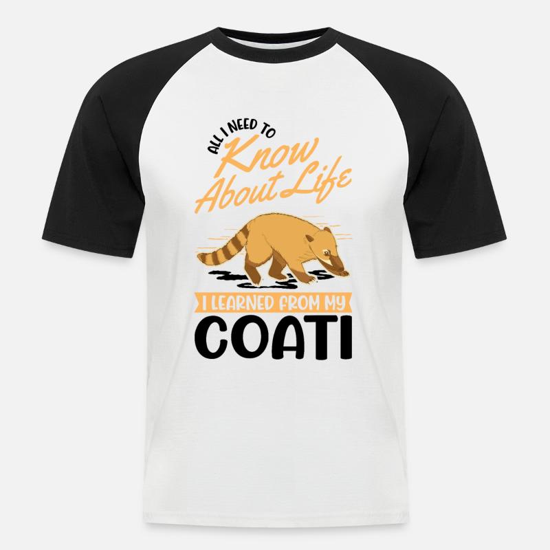 Coati Gift Proboscis Bear Coati - Men's Baseball T-Shirt - white/black