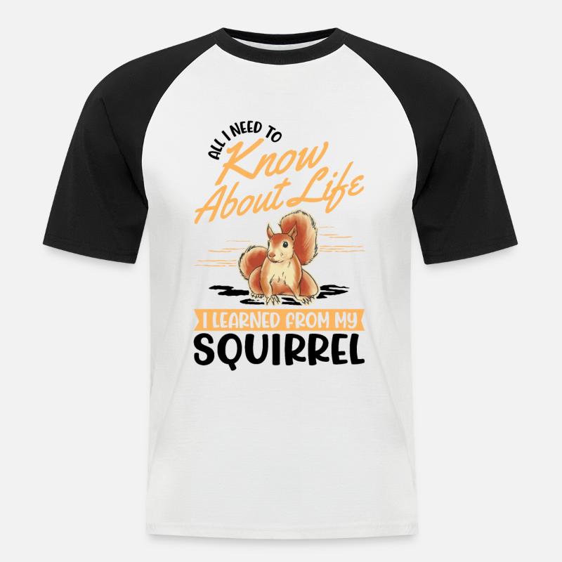 Eichhörnchen Geschenk Grauhörnchen Squirrel - Männer Baseball-T-Shirt - Weiß/Schwarz