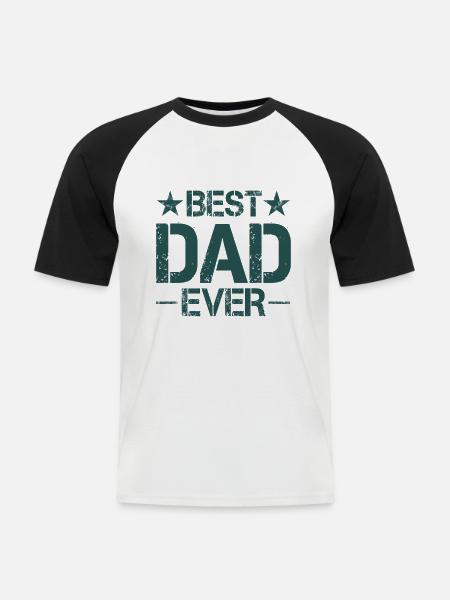 Bester Vater - Männer Baseball-T-Shirt - Weiß/Schwarz