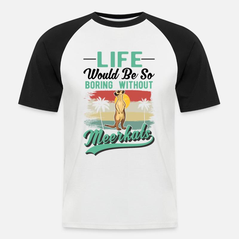 Erdmännchen Geschenk Meerkat - Männer Baseball-T-Shirt - Weiß/Schwarz