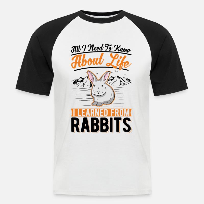 Rabbit Bunny Rabbit Rabbit - Men's Baseball T-Shirt - white/black