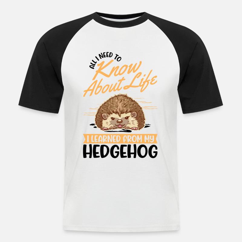Igel Geschenk Stacheligel - Männer Baseball-T-Shirt - Weiß/Schwarz
