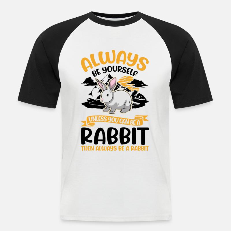 Rabbit Bunny Rabbit Rabbit - Men's Baseball T-Shirt - white/black