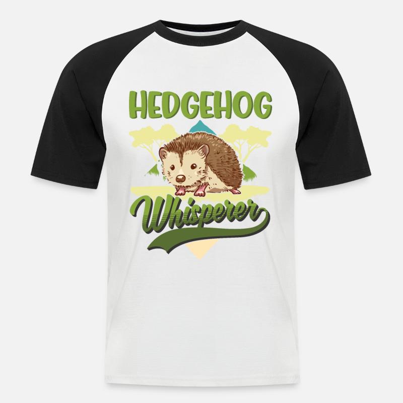 Igel Flüsterer Hedgehog Whisperer - Men's Baseball T-Shirt - white/black