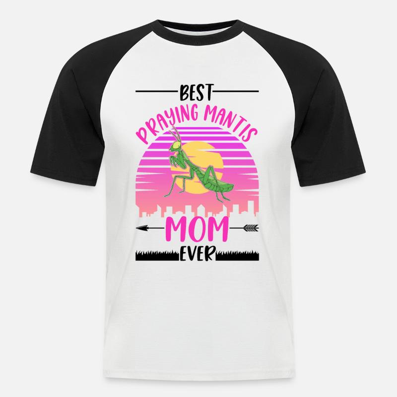 Beste Gottesanbeterin Mama - Männer Baseball-T-Shirt - Weiß/Schwarz