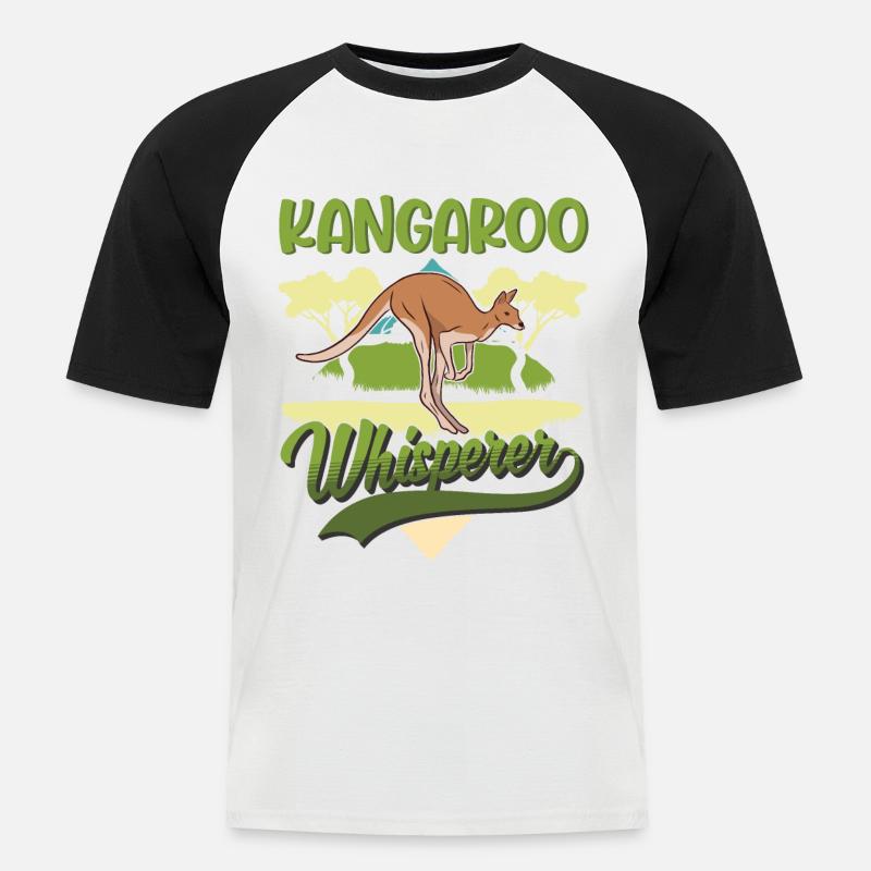 Känguru Flüsterer Australien Kangaroo - Männer Baseball-T-Shirt - Weiß/Schwarz