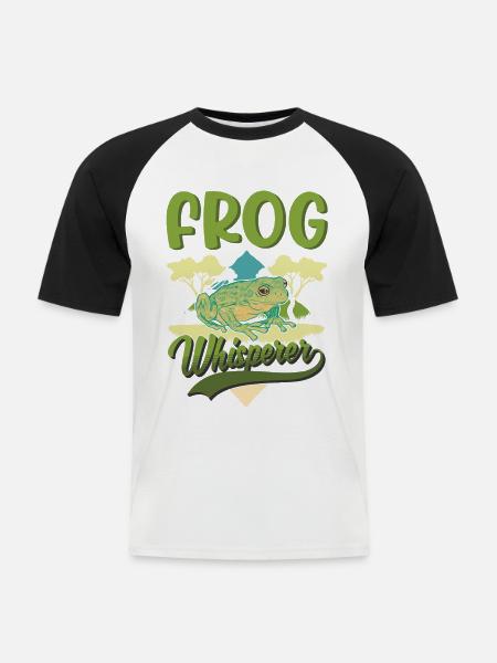 Frog Whisperer Gift Tree Frog - Men's Baseball T-Shirt - white/black