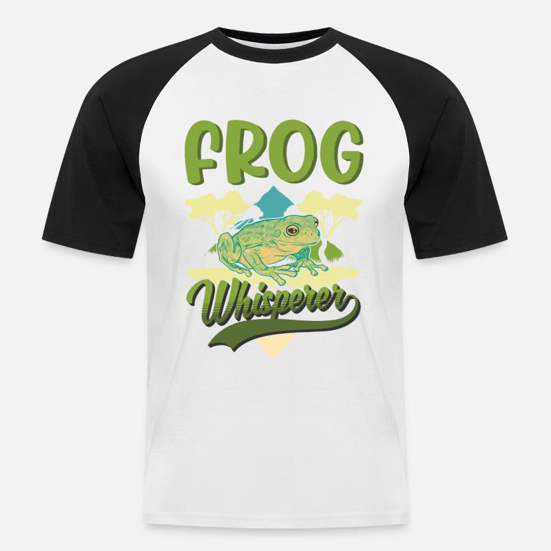 Frog Whisperer Gift Tree Frog - Men's Baseball T-Shirt - white/black