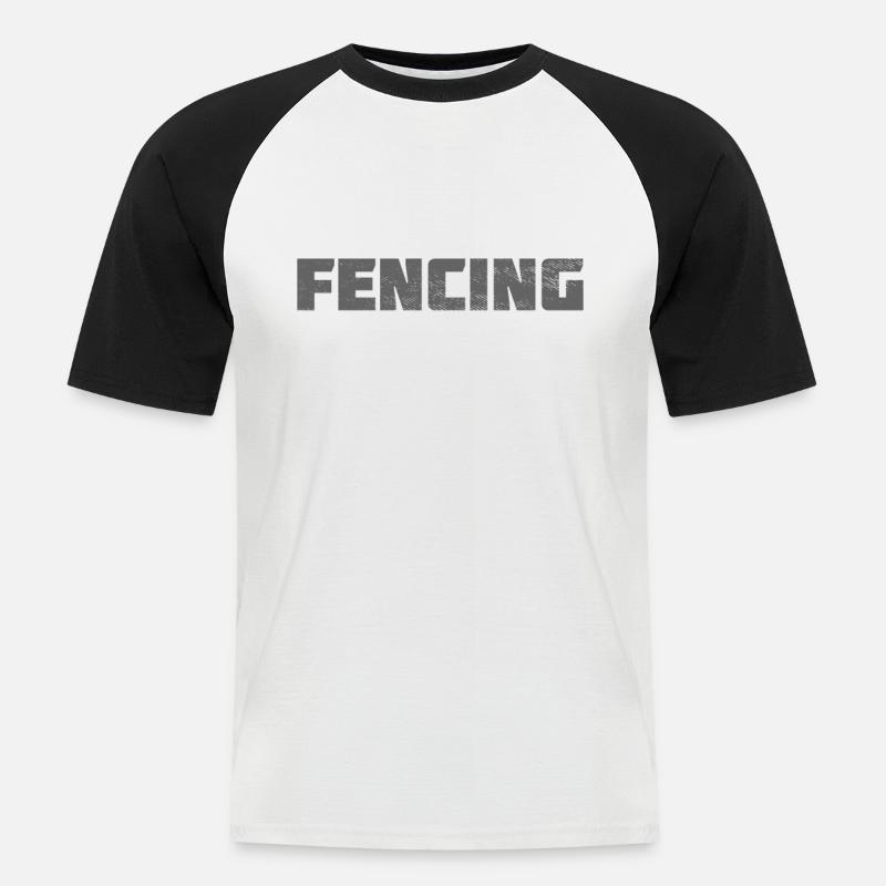 Fechten - Männer Baseball-T-Shirt - Weiß/Schwarz