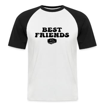 Meilleurs ami - T-shirt baseball manches courtes Homme - blanc/noir - Devant - Nik (191cm)