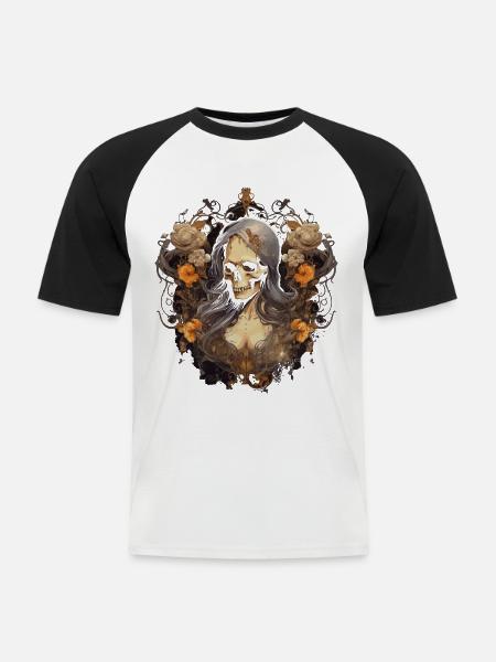 Gothic Ästhetik Goth - Männer Baseball-T-Shirt - Weiß/Schwarz