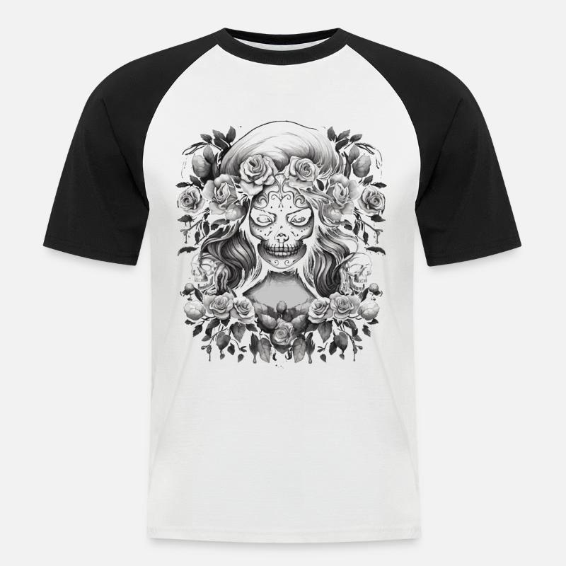 Gothic Ästhetik Goth - Männer Baseball-T-Shirt - Weiß/Schwarz