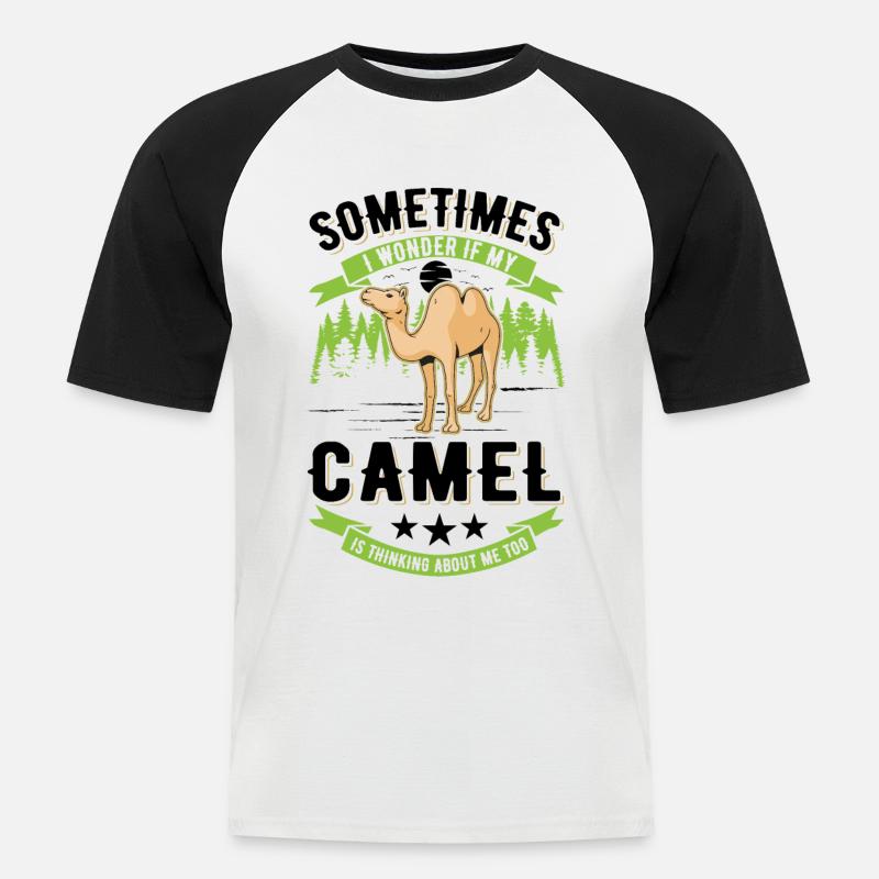 Kamel Geschenk Dromedar Camel Großkamel - Männer Baseball-T-Shirt - Weiß/Schwarz
