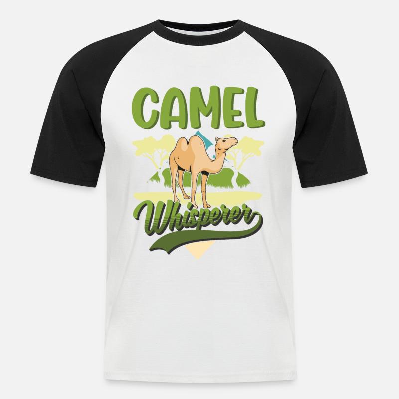 Kamelflüsterer Kamel Flüsterer Großkamel - Männer Baseball-T-Shirt - Weiß/Schwarz