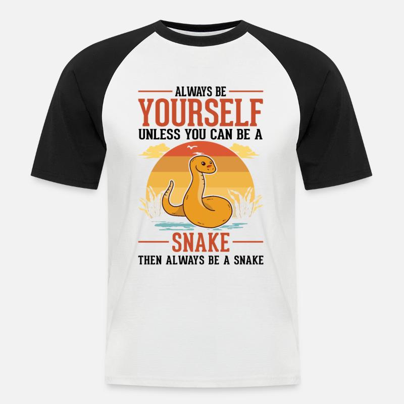 Always Be Yourself Snake Schlange - Männer Baseball-T-Shirt - Weiß/Schwarz