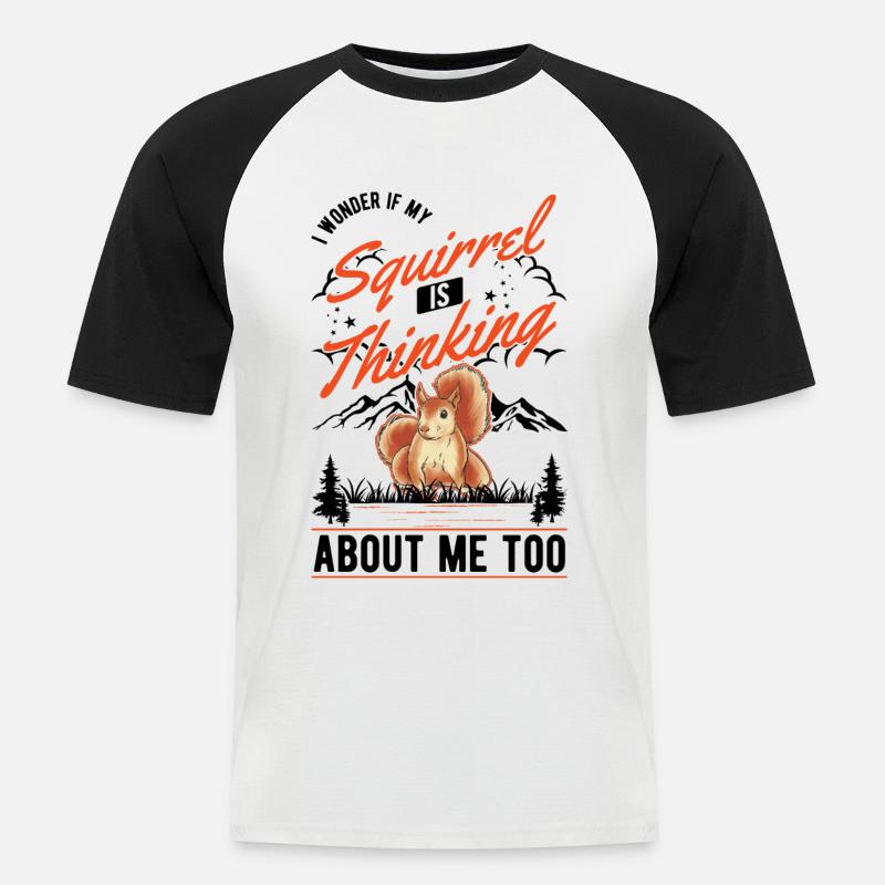 Eichhörnchen Geschenk Grauhörnchen Squirrel - Männer Baseball-T-Shirt - Weiß/Schwarz