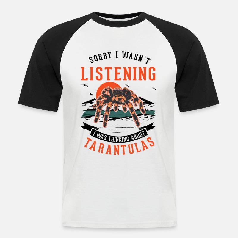 Tarantel Geschenk Spinne Tarantula - Männer Baseball-T-Shirt - Weiß/Schwarz