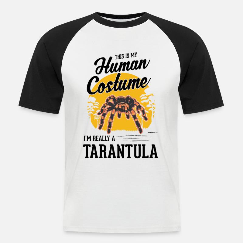 Tarantel Halloween Spinne Tarantula - Männer Baseball-T-Shirt - Weiß/Schwarz