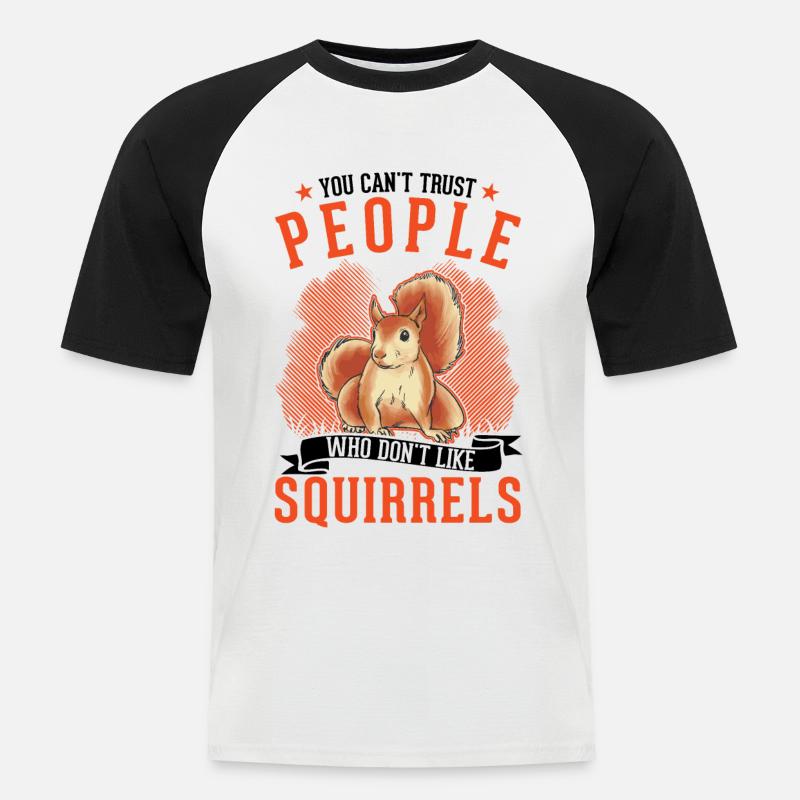 Squirrel Gift Grey Squirrel - Men's Baseball T-Shirt - white/black