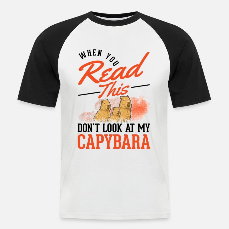 Capybara Gift Capibara Capybara - Men's Baseball T-Shirt - white/black