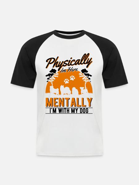 Hunderettung Straßenhund - Männer Baseball-T-Shirt - Weiß/Schwarz