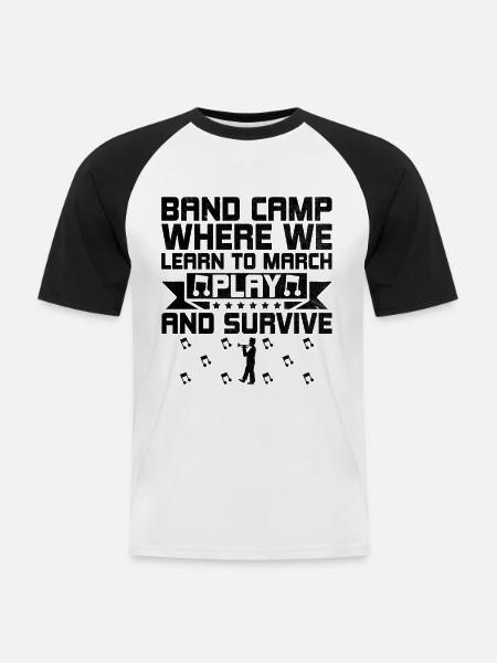 Blaskapelle Sprüche Lustige Marschinstrumente - Männer Baseball-T-Shirt - Weiß/Schwarz