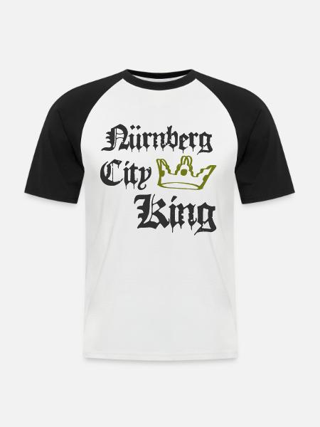 Nürnberg City King - Männer Baseball-T-Shirt - Weiß/Schwarz