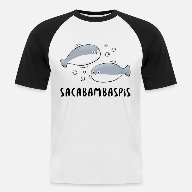 Fisch Meme Paar - Männer Baseball-T-Shirt - Weiß/Schwarz