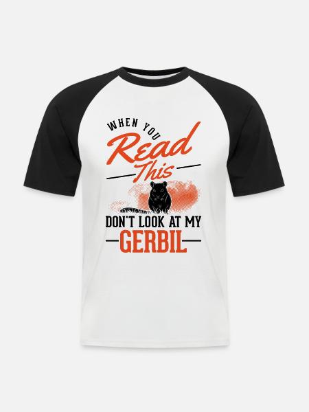 Gerbil Gift Mongolian Gerbil Gerbil - Men's Baseball T-Shirt - white/black