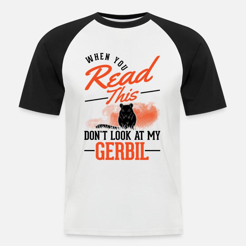 Gerbil Gift Mongolian Gerbil Gerbil - Men's Baseball T-Shirt - white/black