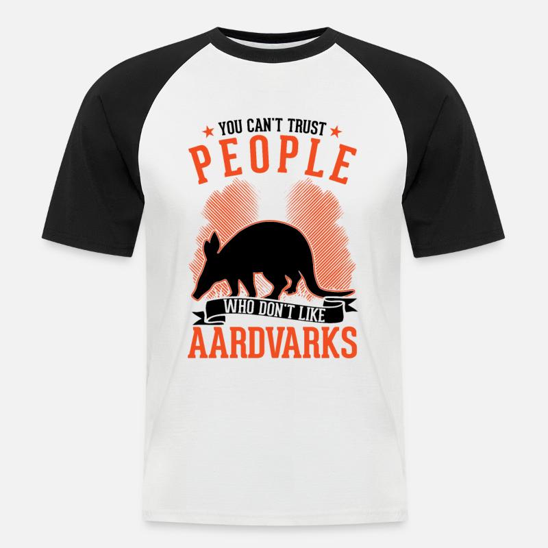 Erdferkel Geschenk Aardvark - Männer Baseball-T-Shirt - Weiß/Schwarz