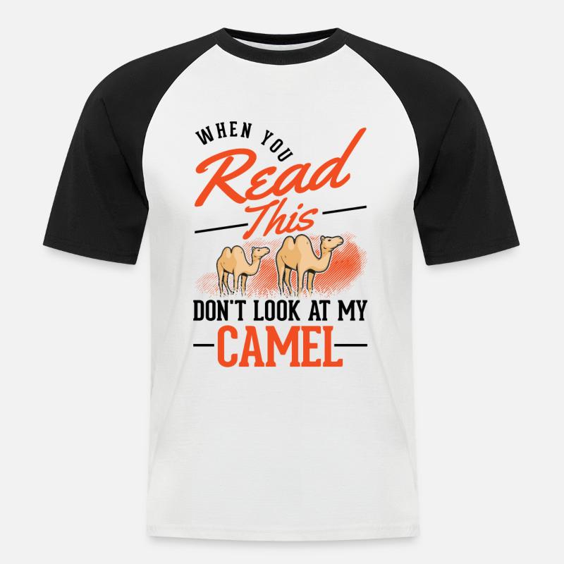 Kamel Geschenk Dromedar Camel Großkamel - Männer Baseball-T-Shirt - Weiß/Schwarz
